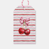 Cherry Pink Coquette Baby Dusche Gefallen Tag Geschenkanhänger (Rückseite)
