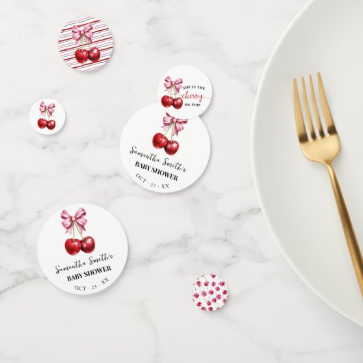 Cherry Pink Coquette Babydusche Confetti Konfetti (Gruppe)