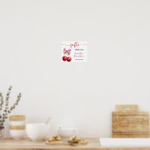 Cherry Pink Coquette Geschenke Babydusche Zeichen Poster (Küche)