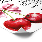 Cherry Pink Coquette My Water Broke Babydusche Poster (Ecke)