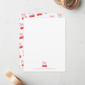 Cherry Pink Coquette Personalisierte Note Card Set Mitteilungskarte (Vorderseite/Rückseite Beispiel)