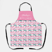 Cherry Pink Personalized Apron | Custom Name Apron Schürze (Vorderseite)