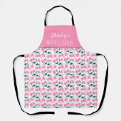 Cherry Pink Personalized Apron | Custom Name Apron Schürze (Vorderseite)