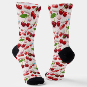 Cherry Pink Pills Pharmacy Socken