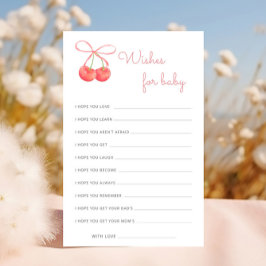 Cherry Pink Ribbon Babydusche Wünsche für Baby