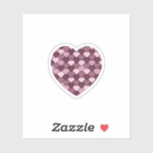 Cherry Pink Square und Diamond Herz Aufkleber
