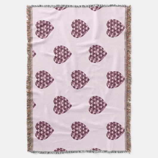 Cherry Pink Square und Diamond Herz Decke (Vorderseite Vertikal)