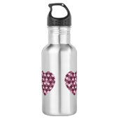 Cherry Pink Square und Diamond Herz Edelstahlflasche (Rückseite)