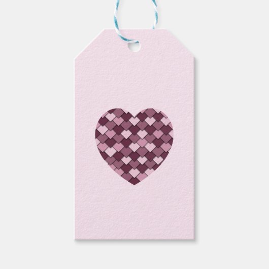 Cherry Pink Square und Diamond Herz Geschenkanhänger (Vorderseite)