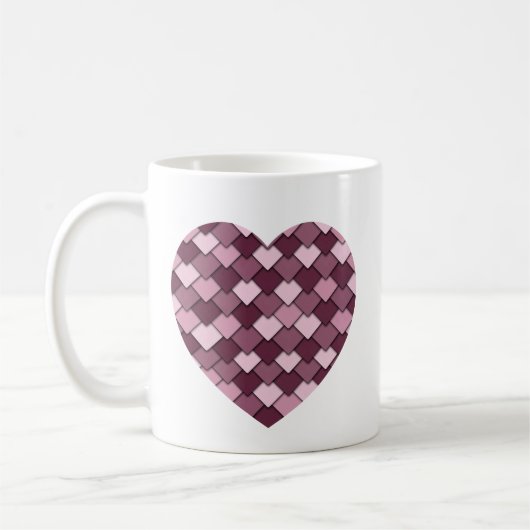 Cherry Pink Square und Diamond Herz Kaffeetasse (Links)