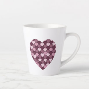 Cherry Pink Square und Diamond Herz Milchtasse