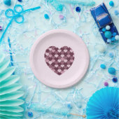 Cherry Pink Square und Diamond Herz Pappteller (Party)