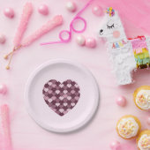 Cherry Pink Square und Diamond Herz Pappteller (Party)