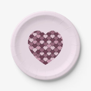 Cherry Pink Square und Diamond Herz Pappteller
