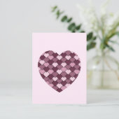 Cherry Pink Square und Diamond Herz Postkarte (Stehend Vorderseite)