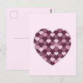 Cherry Pink Square und Diamond Herz Postkarte (Vorne/Hinten)