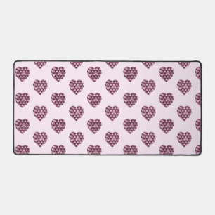 Cherry Pink Square und Diamond Herz Schreibtischunterlage