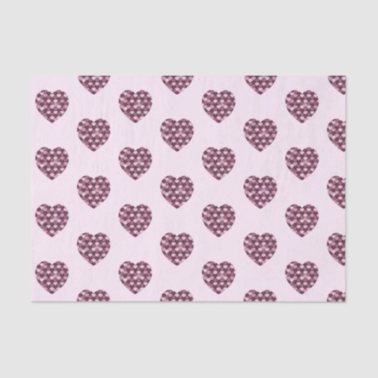 Cherry Pink Square und Diamond Herz Seidenpapier (Vorderseite)