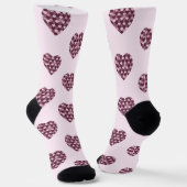 Cherry Pink Square und Diamond Herz Socken (Gewinkelt)