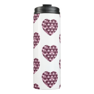 Cherry Pink Square und Diamond Herz Thermosbecher