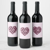 Cherry Pink Square und Diamond Herz Weinetikett (Flaschen)