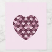 Cherry Pink Square und Diamond Herz Weinetikett (Einzelnes Label)