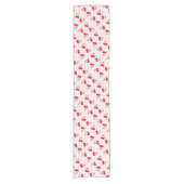 Cherry Pink Stripes Coquette Girly Preppy Kurzer Tischläufer (Vorderseite)
