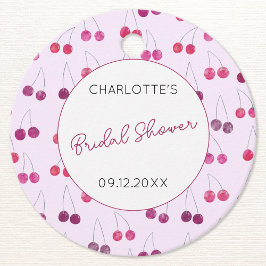 Cherry Pink Watercolor Brautparty Personalisiert Geschenkanhänger