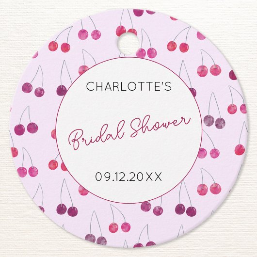 Cherry Pink Watercolor Brautparty Personalisiert Geschenkanhänger