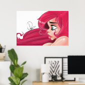 Cherry Pinup Poster : "Profil" (Heimbüro)