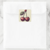 Cherry Pixels Quadratischer Aufkleber (Tasche)