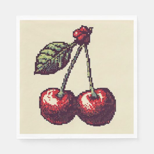 Cherry Pixels Serviette (Vorderseite)