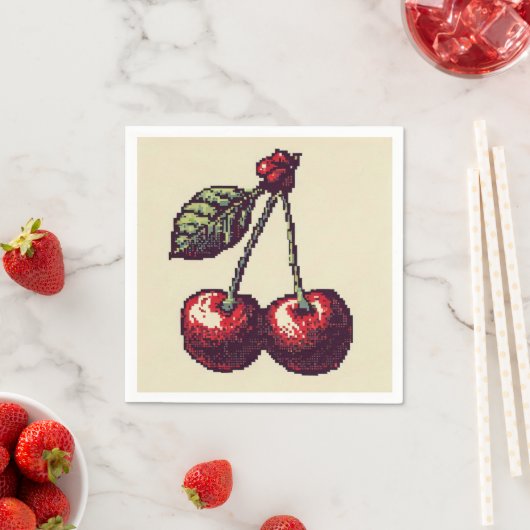 Cherry Pixels Serviette (Beispiel)
