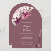 Cherry Plum Rose Einladung (Vorne/Hinten)