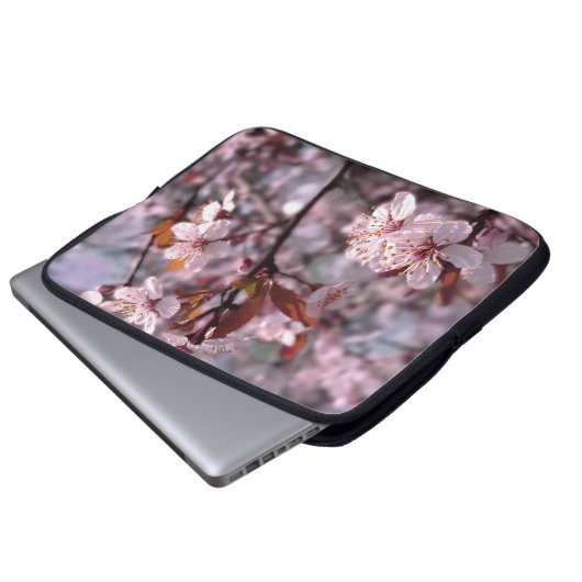 Cherry Plum Tree Pink Laptopschutzhülle (Vorne Knopf)