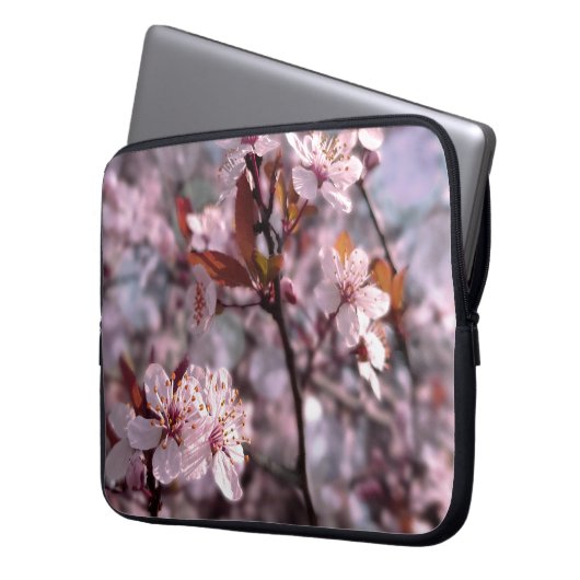 Cherry Plum Tree Pink Laptopschutzhülle (Vorderseite Links)
