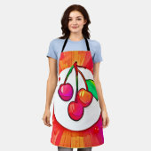 Cherry Pop Art Burst Schürze (Getragen)