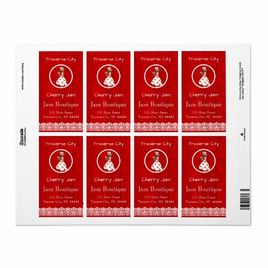 Cherry Preserve Canning Label (Vorne)