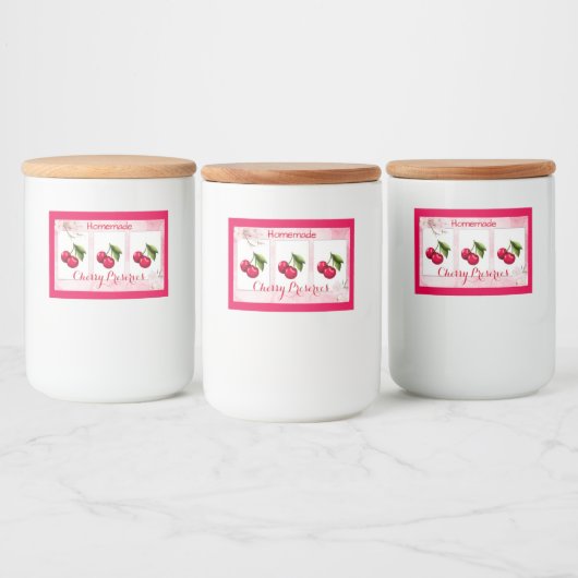 Cherry Preserve Canning Label Lebensmitteletikett (Flaschen)