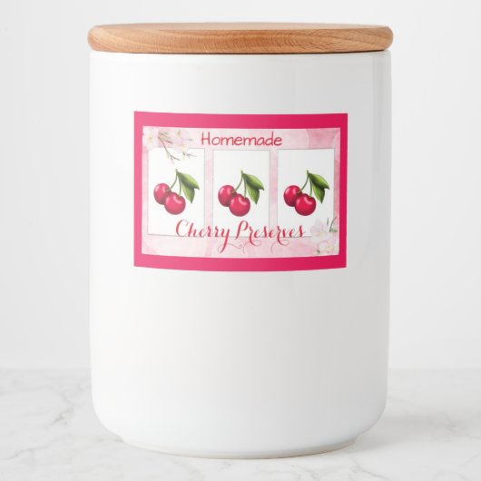 Cherry Preserve Canning Label Lebensmitteletikett (Vorderseite)