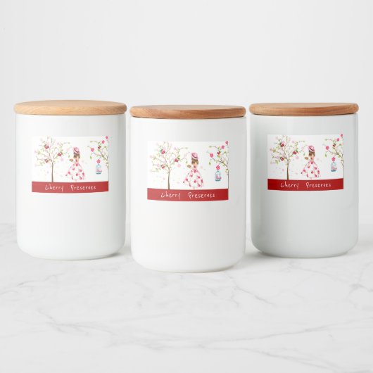 Cherry Preserve Canning Label Lebensmitteletikett (Flaschen)