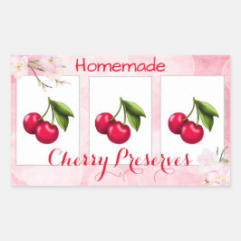 Cherry Preserve Canning Label Rechteckiger Aufkleber