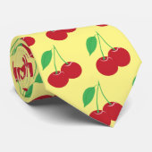 Cherry Print Krawatte - Gelb (Gerollt)