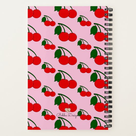 Cherry Print Notebook Notizblock (Rückseite)