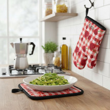 Cherry print pot holders - Italian kitchen