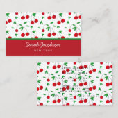 Cherry Print Retro Moderner Luxus Visitenkarte (Vorne/Hinten)