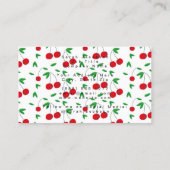 Cherry Print Retro Moderner Luxus Visitenkarte (Rückseite)