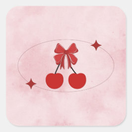 Cherry Quadratischer Aufkleber