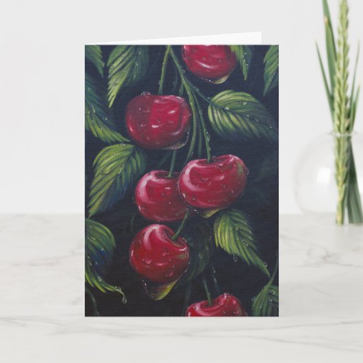 Cherry Rain Grußkarte Karte (Vorderseite)