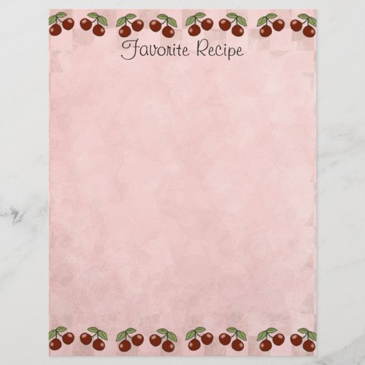 Cherry Recipe Page (Vorderseite)